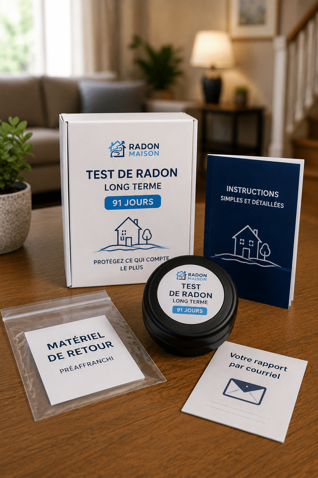 Test de radon long terme certifié – 91 jours.